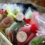 Home handmade soap, artisanal gift, craft packaging, bath gift, rustic basket, handmade label, diy gift, festive packaging, soap gift set, creative wrap, small business, natural beauty, eco packaging, colorful ribbons, mesh bag, handmade present, natural product, skincare gift, unique packaging, organic soap, cozy gift, handmade design, wrapped soap, self-care gift, beauty basket