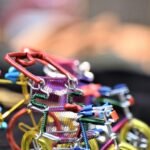 Home Vibrant wire bicycles showcase creativity with colorful designs, perfect for playful decor.
